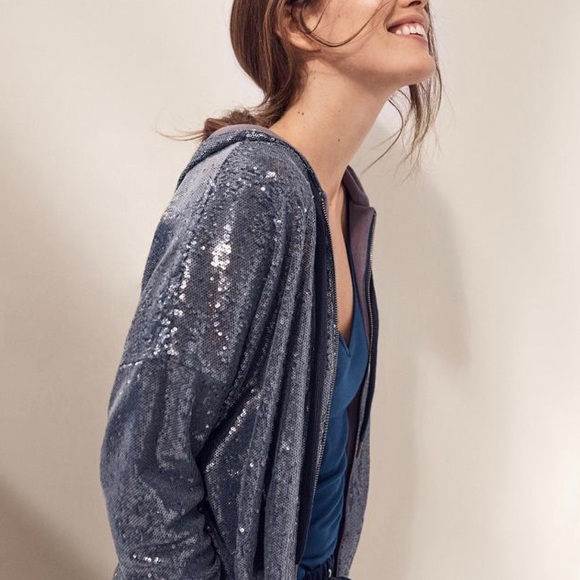 Anthropologie sequined hooded sweatshirt - Picture 2 of 5
